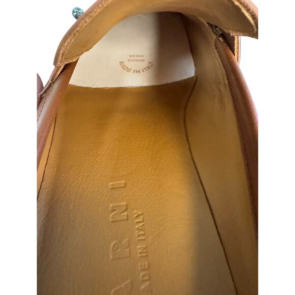 Marni NIB Piercing 2.0 Chunky Sabot Loafers in Cognac Size 40 - Picture 10 of 13